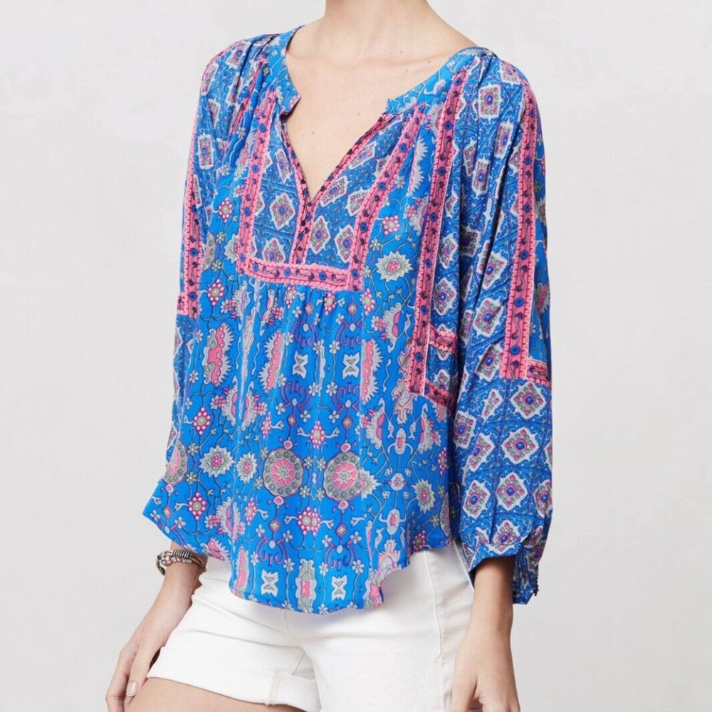 Anthropologie Tolani silk top sz M